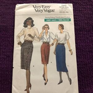Vogue Pattern  7648  midi maxi skirt  sz 20 22 24